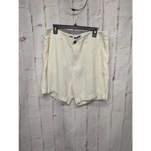 Lucky Brand Mens Size 36 Flat Front Linen‎ Shorts Beige Cream